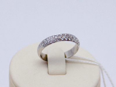 Кольцо женское из белого золота 585 пробы, вставка 37 бриллиантов, размер 16,5, вес 2,26 г